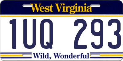 WV license plate 1UQ293