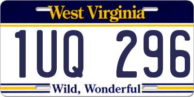 WV license plate 1UQ296