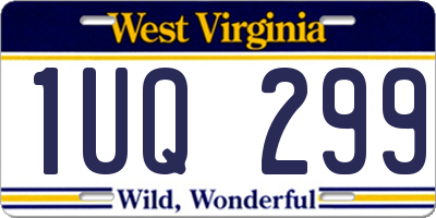WV license plate 1UQ299