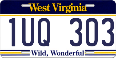 WV license plate 1UQ303