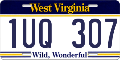 WV license plate 1UQ307