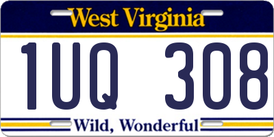 WV license plate 1UQ308