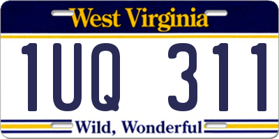 WV license plate 1UQ311