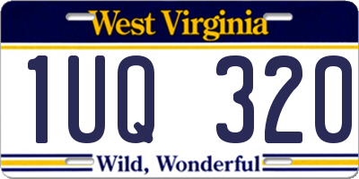 WV license plate 1UQ320