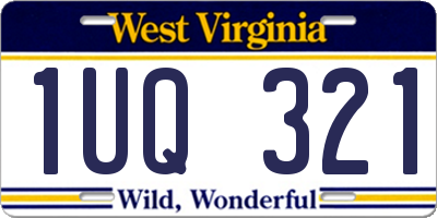 WV license plate 1UQ321