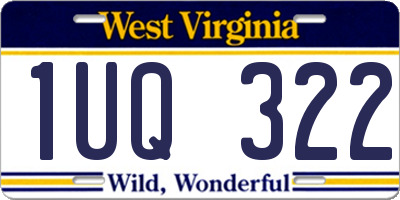 WV license plate 1UQ322