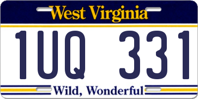 WV license plate 1UQ331
