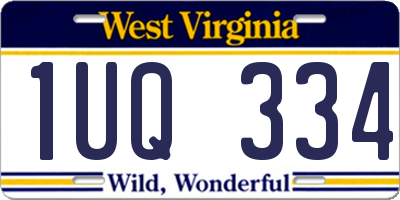WV license plate 1UQ334