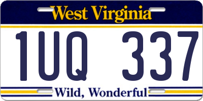 WV license plate 1UQ337