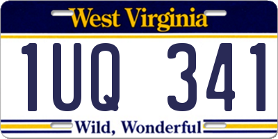 WV license plate 1UQ341
