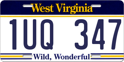 WV license plate 1UQ347
