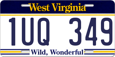 WV license plate 1UQ349