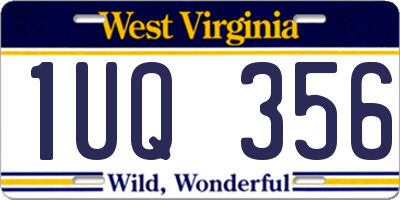 WV license plate 1UQ356