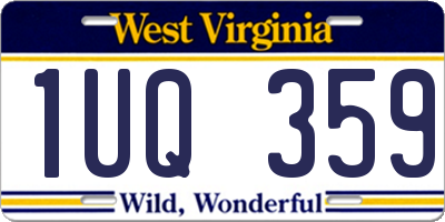 WV license plate 1UQ359