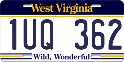WV license plate 1UQ362