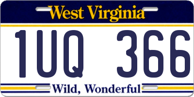 WV license plate 1UQ366