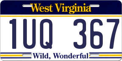 WV license plate 1UQ367