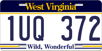 WV license plate 1UQ372