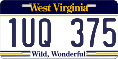 WV license plate 1UQ375