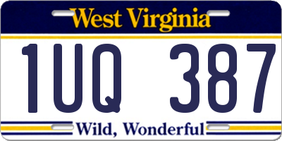 WV license plate 1UQ387
