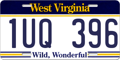 WV license plate 1UQ396