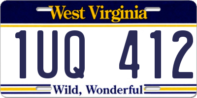 WV license plate 1UQ412