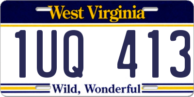 WV license plate 1UQ413