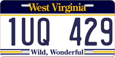 WV license plate 1UQ429
