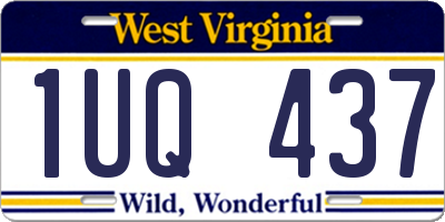 WV license plate 1UQ437