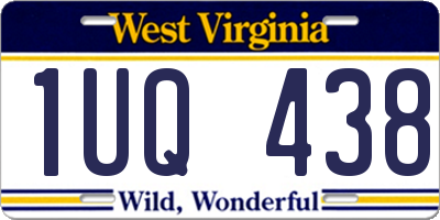 WV license plate 1UQ438