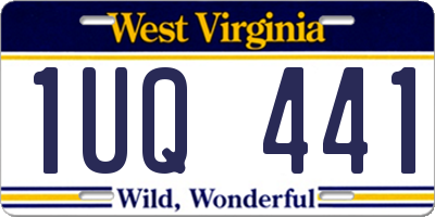 WV license plate 1UQ441