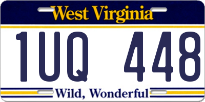 WV license plate 1UQ448