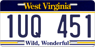 WV license plate 1UQ451