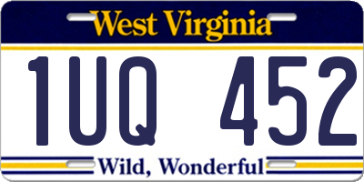 WV license plate 1UQ452