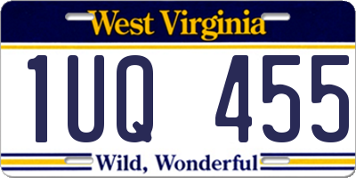 WV license plate 1UQ455