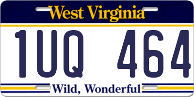 WV license plate 1UQ464