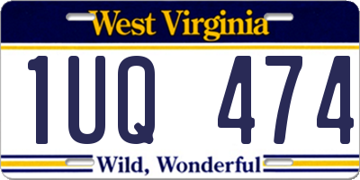 WV license plate 1UQ474