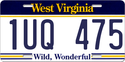 WV license plate 1UQ475
