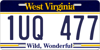 WV license plate 1UQ477