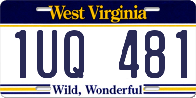 WV license plate 1UQ481