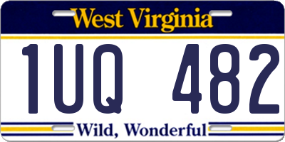 WV license plate 1UQ482