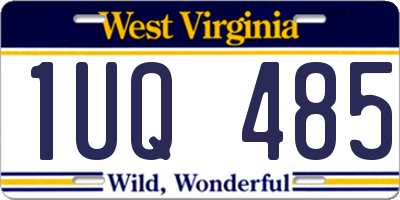 WV license plate 1UQ485
