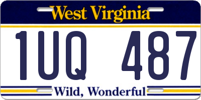 WV license plate 1UQ487