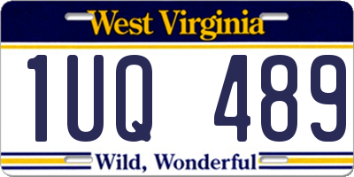 WV license plate 1UQ489