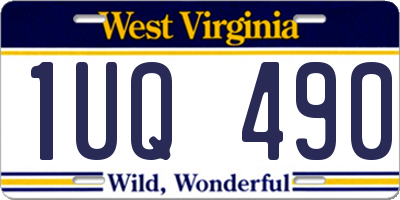 WV license plate 1UQ490