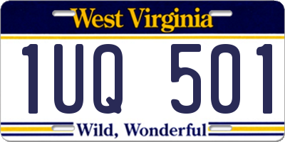WV license plate 1UQ501