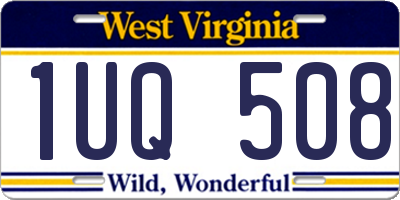 WV license plate 1UQ508