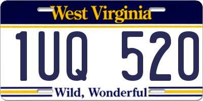 WV license plate 1UQ520