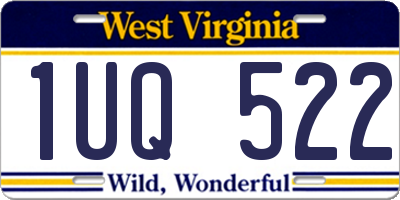 WV license plate 1UQ522