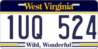 WV license plate 1UQ524